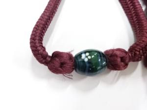 アンティーク　ガラス帯留め　正絹手組帯締めセット